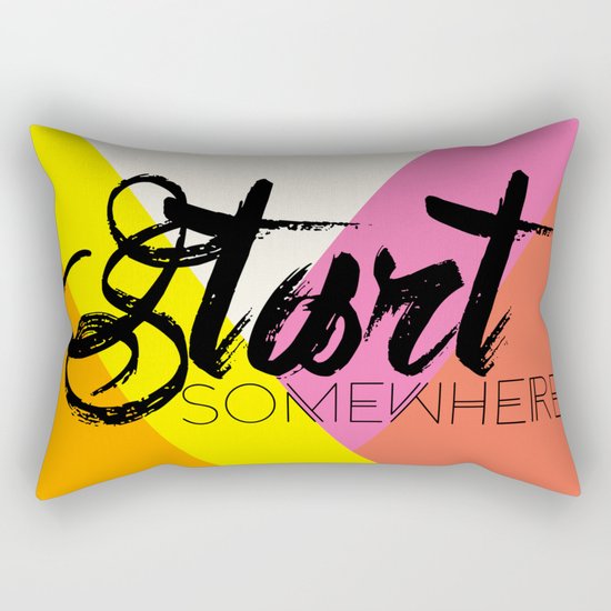 Start Somewhere Rectangular Pillow