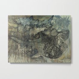 By the Shores Metal Print | Shark, Submarine, Evolve, Ocean, Abstract, Pop Art, Ink, Nautical, Acrylic, Einstein 