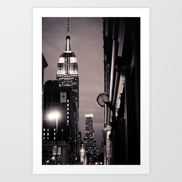 Empire State Building at Night Art Print