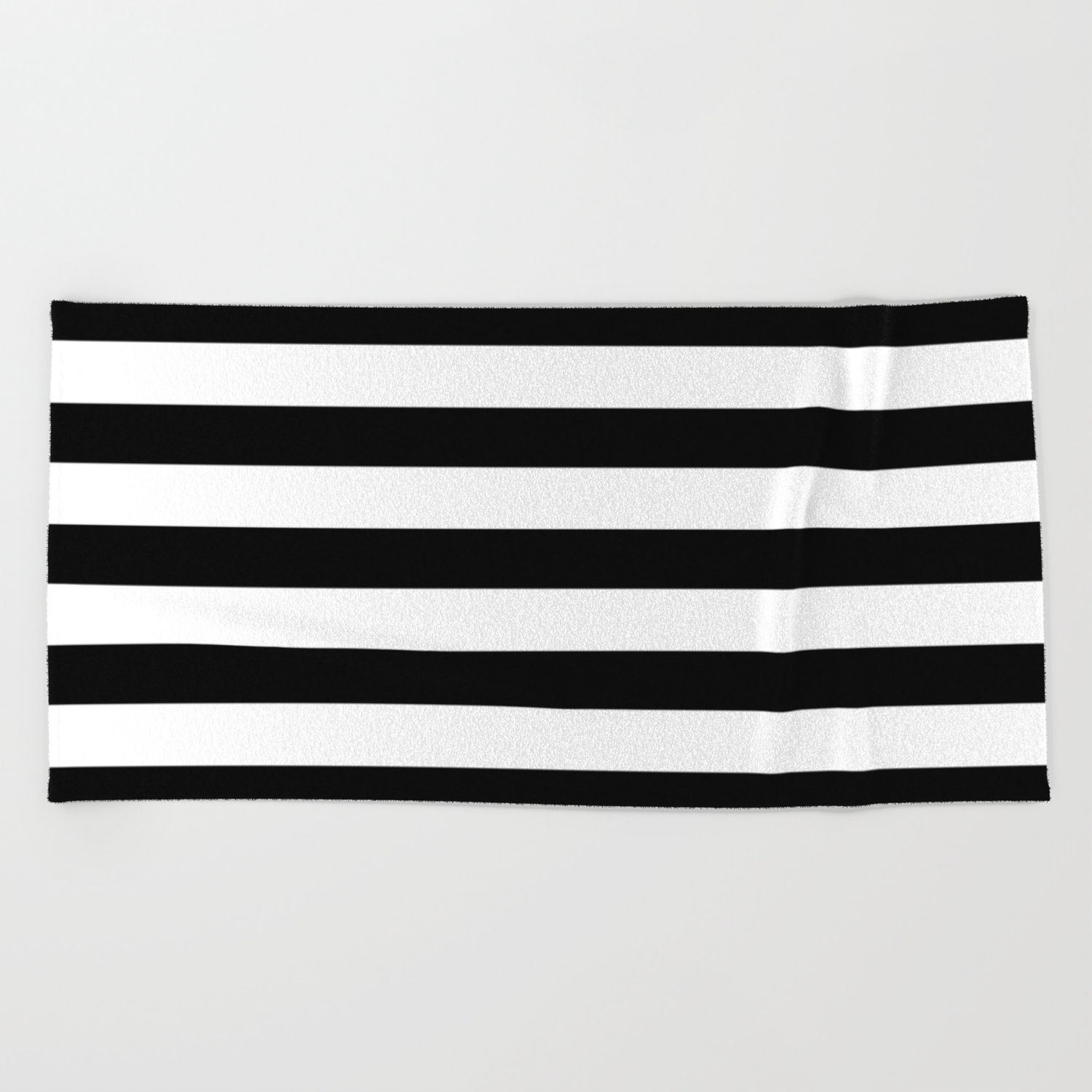 Midnight Black and White Stripes Beach Towel by Simple Luxe by Nature  Magick | Society6