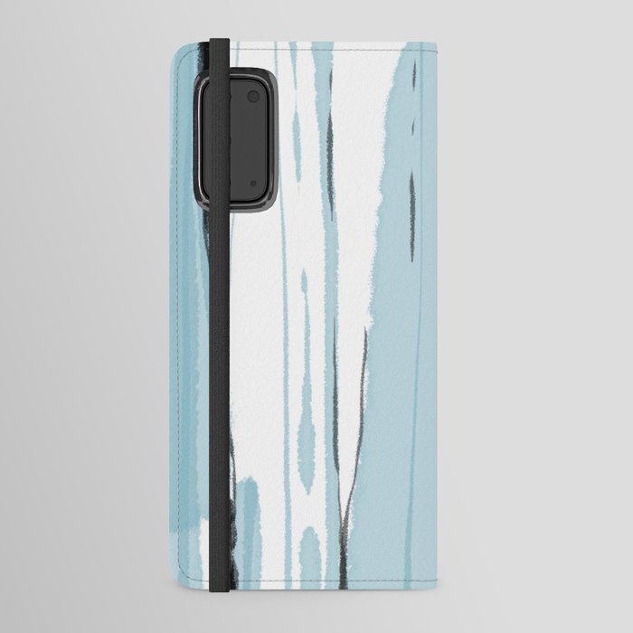 Aqua Blue Bamboo Forest: Abstract Digital Watercolor Painting Android Wallet Case
