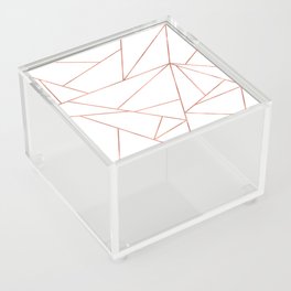 Elegant Simple Abstract Rose Gold White Geometric Acrylic Box