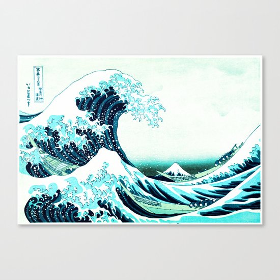 the great wave : aqua teal Canvas Print