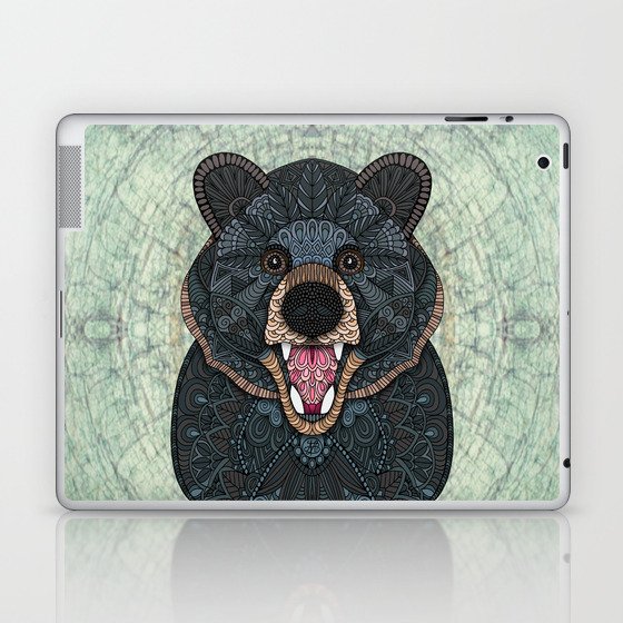 Ornate Black Bear Laptop & iPad Skin