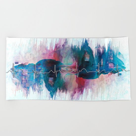Heartbeat Drama Beach Towel