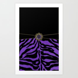 Purple Zebra Background Art Print