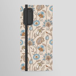 Oriental Jungle Flowers (Blue & Beige)  Android Wallet Case