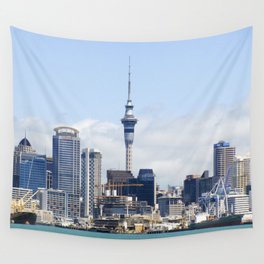New Zealand Photography - Sky Tower In The Center Of Auckland Wall Tapestry