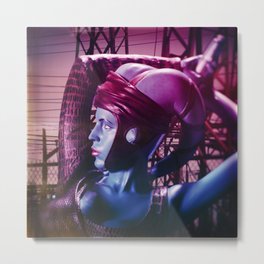 Purple Lady Wields Sword Metal Print | Noir, Actionfigures, Photo, Film, Graphic, Weapons, Poster, Art, Movie, Curated 