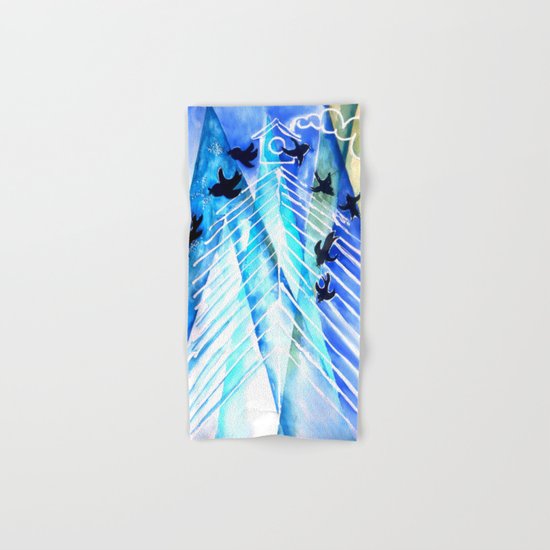 Black Birds Hand & Bath Towel