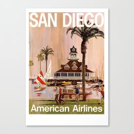 Vintage San Diego Travel Canvas Print