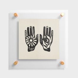 Magic Hands | Digital Blockprint | Reiki Spiritual Healing Etnic Art Print Floating Acrylic Print