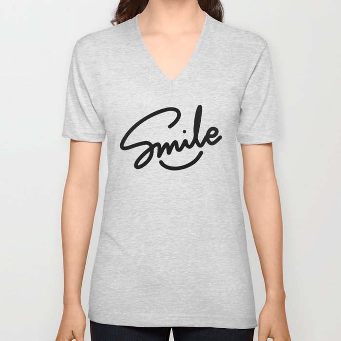 Smile V Neck T Shirt