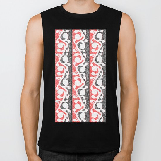 Maori Kowhaiwhai Distressed Pattern Biker Tank