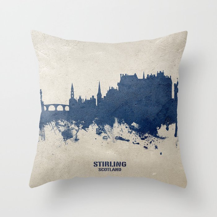 Stirling Scotland Skyline Throw Pillow