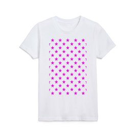 Stars (Magenta & White Pattern) Kids T Shirt