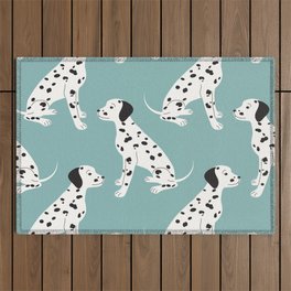 Seamless pattern with cute dalmatian Outdoor Rug