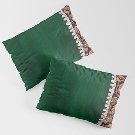 -A11- Tradtional Textile Moroccan Green Artwork. Pillow Sham