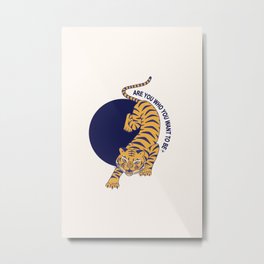 power tiger blue Metal Print | Cute, Asian, Pattern, China, Power, Asia, Symbol, Love, Graphicdesign, Strenght 