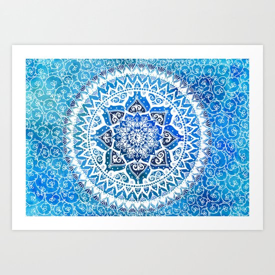 Watercolour Yin Yang Mandala Art Print