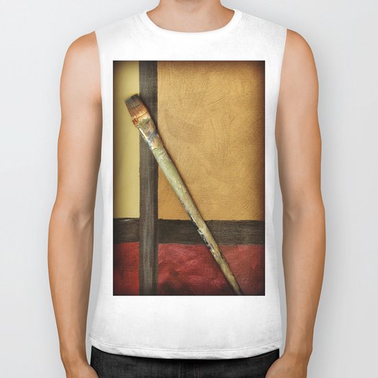 Artist Brush On Abstract Copper Canvas Artwork - Vintage - Modern Art - Painter Biker Tank