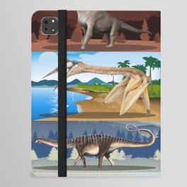 65 MCMLXV Prehistoric Dinosaur Puzzle Pattern iPad Folio Case