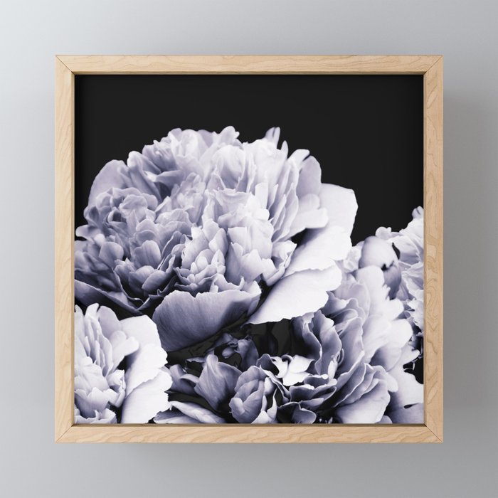 Peony Flower Bouquet Black and White #decor #society6 #buyart Framed Mini Art Print