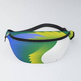 Blue and Yellow gradient abstract swirl Fanny Pack