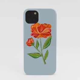 Orange & Red Floral iPhone Case