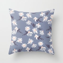 Elegant White Flower Pattern Throw Pillow