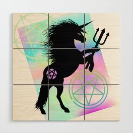 Satanic Unicorn Wood Wall Art