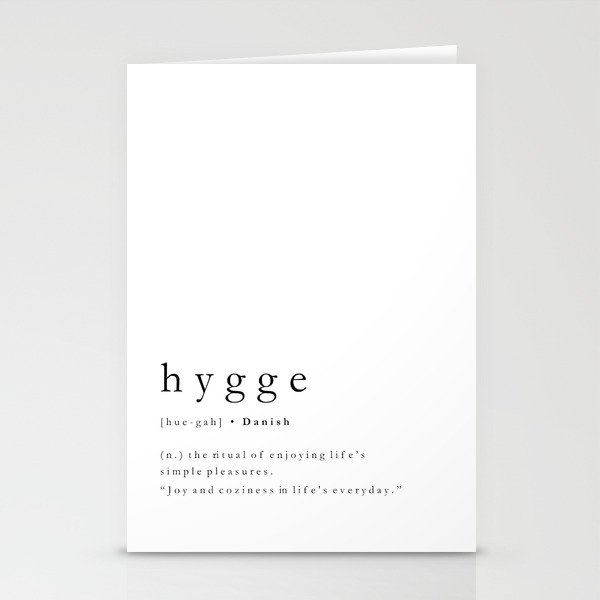 Hygge Minimalist Typography Definition Stationery Cards