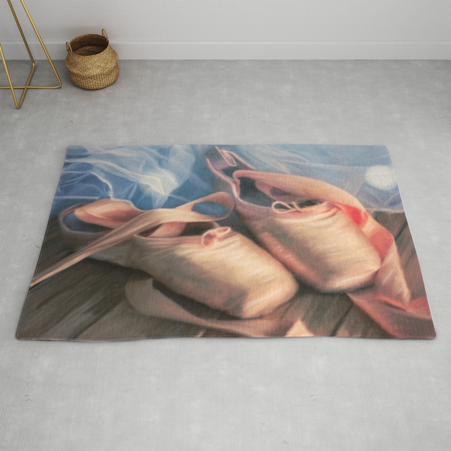 Painting Ballet Shoes And Jersey Rug By Simonegatterwe Society6