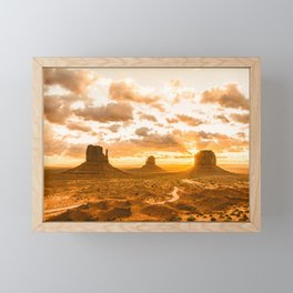Southwest Wanderlust - Monument Valley Sunrise Nature Photography Framed Mini Art Print