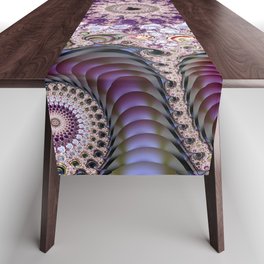 Purple Mandelbrot Fractal Zoom Table Runner