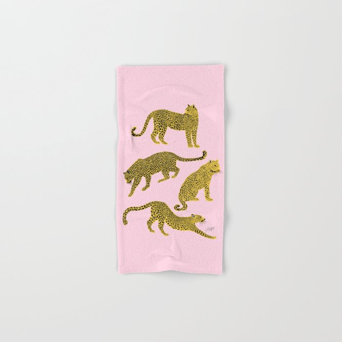 Leopards (Pink/Yellow) Hand & Bath Towel