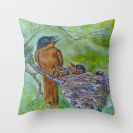 Birds Nesting by Marianne Fadden Throw Pillow