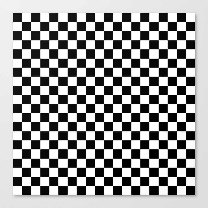 White Checkerboard Pattern Canvas Print 