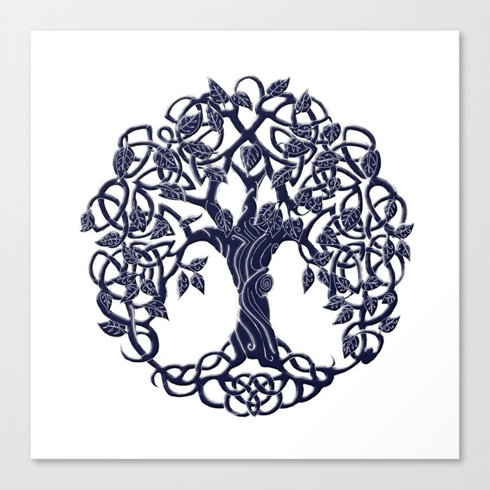 Tree Of Life Blue Canvas Print By Astrablink7 Society6