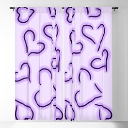 Cute Hearts Purple Blackout Curtain
