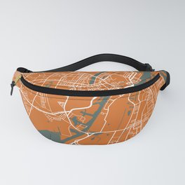 Copenhagen Map | Denmark | Coffee & Green Colors | More Colors, Review the Collections Fanny Pack