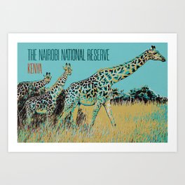 Group of giraffes in the Nairobi National Reserve, Kenya Art Print