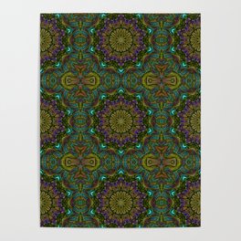 Green and Purple Kaleidoscope Poster