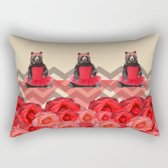 the bear who wanted to become a dancer Rectangular Pillow