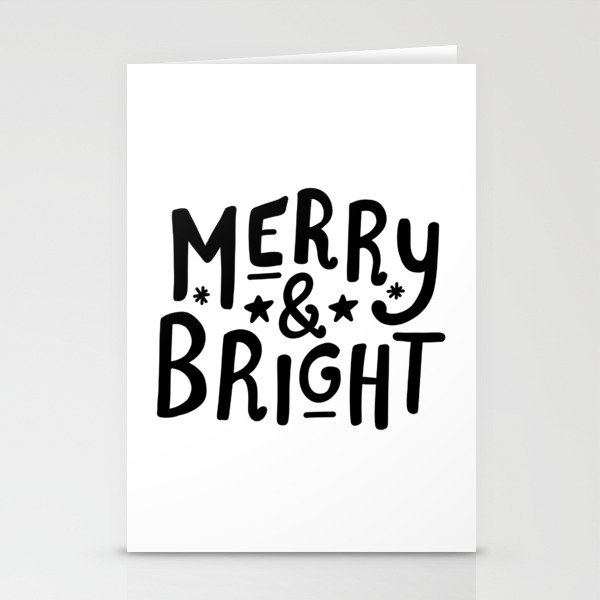 Merry and Bright (black) Stationery Cards