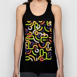 Green, blue, red and orange retro loop pattern Tank Top