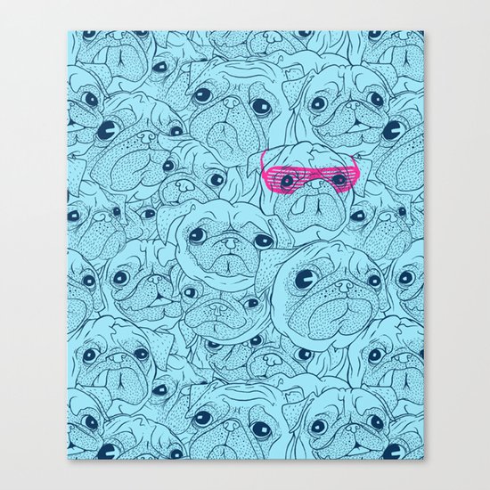 Pug jumble Canvas Print