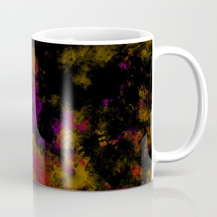 Abstract dark yellow red painting Coffee Mug