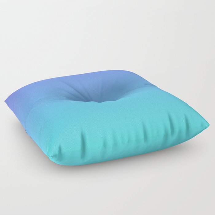 PEACOCK ABSTRACT. Bright Blue Gradient  Floor Pillow