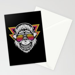 Angry Retro Gorilla Music Monkey Illustration Stationery Card